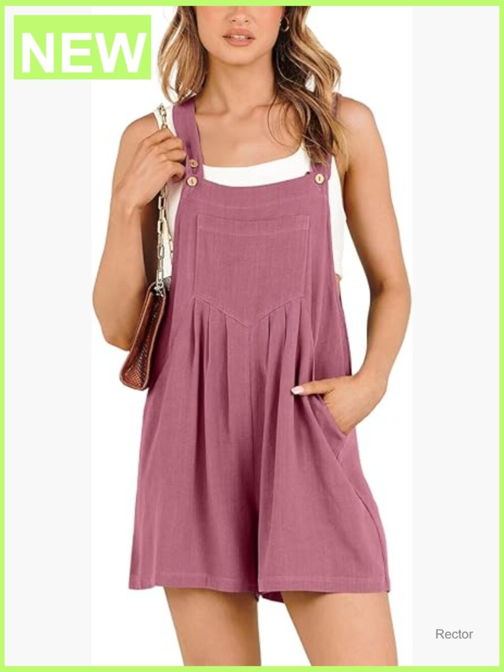 Linen Jumpsuit with Adjustable Straps Square Neck Wide Leg Romper Summer
